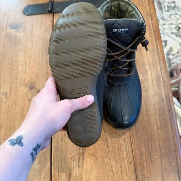 Sperry Black Quilted Waterproof Boots - Picture 3 of 3